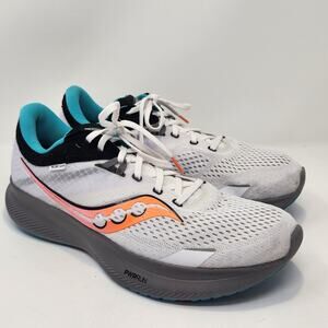 Saucony Ride 16 Running Shoes Men Size 11 White Teal Orange Comfort Sneakers